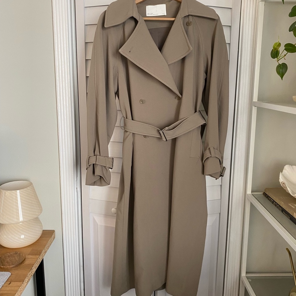 OAK + FORT Tan Trench Coat
